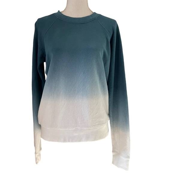 FAHERTY BLUE & WHITE OMBRÉ SWEATSHIRT SIZE MEDIUM - Picture 1 of 10